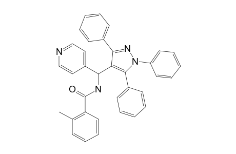 2-methyl-N-[pyridin-4-yl-[1,3,5-tri(phenyl)pyrazol-4-yl]methyl]benzamide