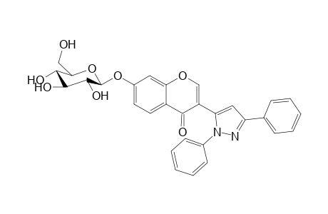 3-(1,3-diphenyl-1H-pyrazol-5-yl)-7-(((2S,3R,4S,5S,6R)-3,4,5-trihydroxy-6-(hydroxymethyl)tetrahydro-2H-pyran-2-yl)oxy)-4H-chromen-4-one