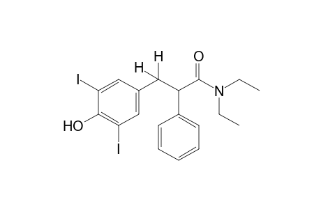 N,N-diethyl-3-(3,5-diiodo-4-hydroxyphenyl)-2-phenylpropionamide