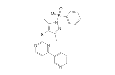 2-(1-Benzenesulfonyl-3,5-dimethyl-1H-pyrazol-4-ylsulfanyl)-4-pyridin-3-yl-pyrimidine