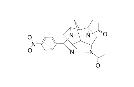 6,11-DIMETHYL-13-(PARA-NITROPHENYL)-1,7,8,12-TETRA-AZAPENTACYCLO-[5.5.1.1(2,6).0(3,11).0(5,9)]-TETRADECANE