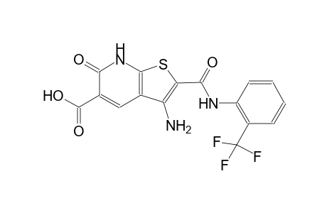3-amino-6-oxo-2-{[2-(trifluoromethyl)anilino]carbonyl}-6,7-dihydrothieno[2,3-b]pyridine-5-carboxylic acid