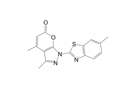 3,4-Dimethyl-1-(6-methyl-1,3-benzothiazol-2-yl)pyrano[2,3-c]pyrazol-6(1H)-one