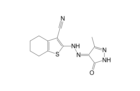 (E)-2-(2-(3-Methyl-5-oxo-1H-pyrazol-4(5H)-ylidene)hydrazinyl)-4,5,6,7-tetra-hydrobenzo[b]thiophene-3-carbonitrile