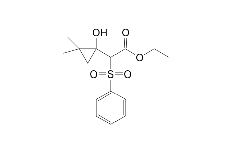 Ethyl ester of (R,R)and(R,S)-1-hydroxy-2,2-dimethyl-.alpha.-(phenylsulfonyl)cyclo-propane acetic acid