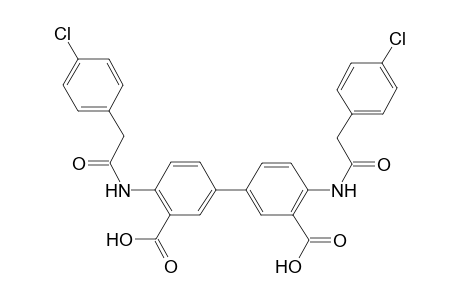 5-[3-carboxy-4-[2-(4-chlorophenyl)ethanoylamino]phenyl]-2-[2-(4-chlorophenyl)ethanoylamino]benzoic acid