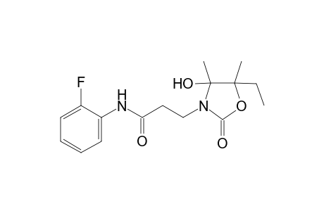 3-(5-Ethyl-4-hydroxy-4,5-dimethyl-2-oxo-1,3-oxazolidin-3-yl)-N-(2-fluorophenyl)propanamide