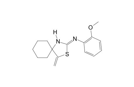 2-[(o-methoxyphenyl)imino]-4-methylene-3-thia-1-azaspiro[4.5]decane