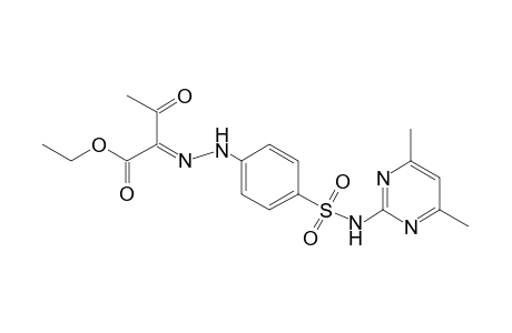 2,3-dioxobutyric acid, ethyl ester, 2-{{p-[(4,6-dimethyl-2-pyrimidinyl)sulfamoyl]phenyl}hydrazone}