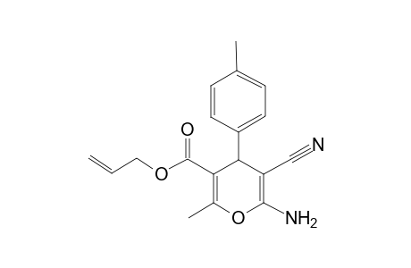 Allyl 6-amino-5-cyano-2-methyl-4-(4-methylphenyl)-4H-pyran-3-carboxylate