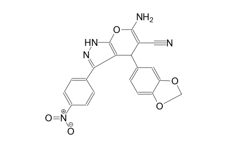 pyrano[2,3-c]pyrazole-5-carbonitrile, 6-amino-4-(1,3-benzodioxol-5-yl)-1,4-dihydro-3-(4-nitrophenyl)-