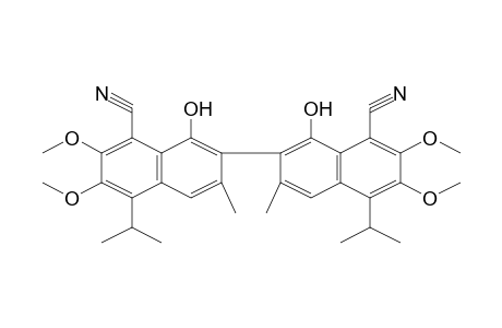 [2,2'-Binaphthalene]-8,8'-dicarbonitrile, 1,1'-dihydroxy-6,6',7,7'-tetramethoxy-3,3'-dimethyl-5,5'-bis(1-methylethyl)-