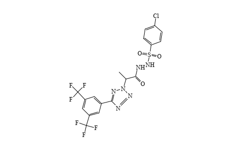 1-[(p-chlorophenyl)sulfonyl]-2-{2-[5-(alpha,alpha,alpha,alpha',alpha',alpha'-hexafluoro-3,5-xylyl)-2H-tetrazol-2-yl]propionyl}hydrazine