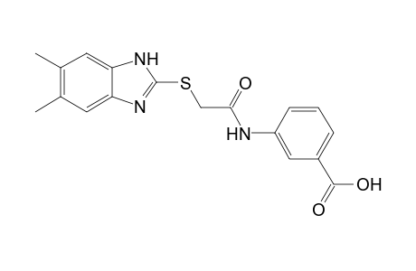 3-[2-(5,6-Dimethyl-1H-benzimidazol-2-ylthio)acetamido]benzoic acid