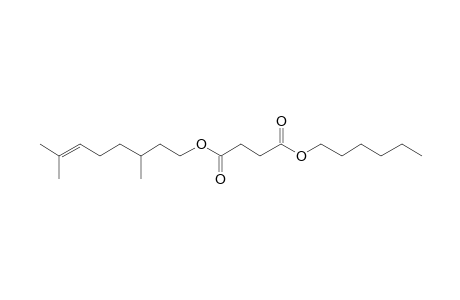 Succinic acid, 3,7-dimethyloct-6-en-1-yl hexyl ester