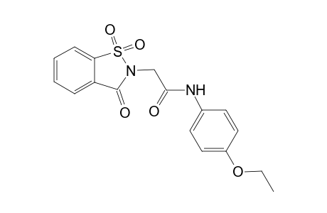 1,2-benzisothiazole-2-acetamide, N-(4-ethoxyphenyl)-2,3-dihydro-3-oxo-, 1,1-dioxide