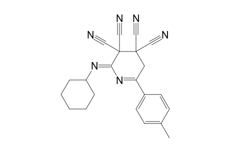 3,3,4,4-Tetracyano-6-p-tolyl-2-(cyclohexylimino)-2,3,4,5-tetrahydropyridine