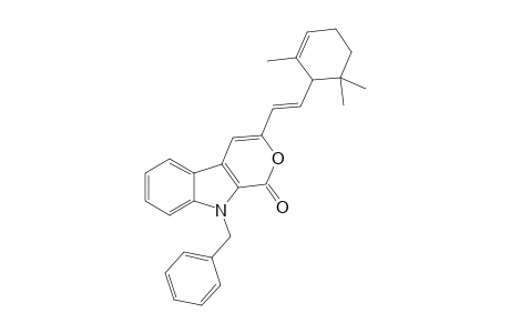 (E)-9-Benzyl-3-[2-(2,6,6-trimethylcyclohex-2-enyl)vinyl]-indolo[2,3-c]pyrane-1(9H)-one