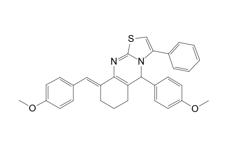 (9E)-5-(4-methoxyphenyl)-9-p-anisylidene-3-phenyl-5,6,7,8-tetrahydrothiazolo[2,3-b]quinazoline