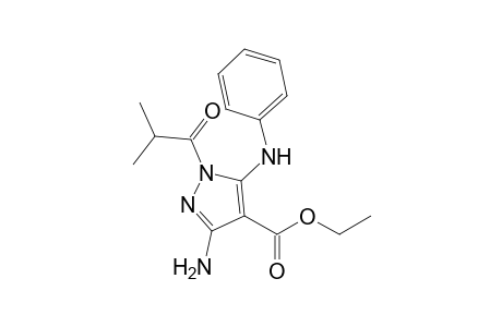 Ethyl N(1)-[(isopropyl)carbonyl]-3-amino-5-(phenylimino)-2,5-dihydropyrazole-4-carboxylate