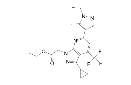 1H-pyrazolo[3,4-b]pyridine-1-acetic acid, 3-cyclopropyl-6-(1-ethyl-5-methyl-1H-pyrazol-4-yl)-4-(trifluoromethyl)-, ethyl ester