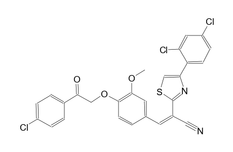 (2Z)-3-{4-[2-(4-chlorophenyl)-2-oxoethoxy]-3-methoxyphenyl}-2-[4-(2,4-dichlorophenyl)-1,3-thiazol-2-yl]-2-propenenitrile