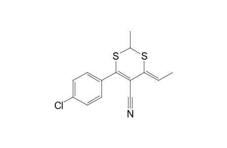 6-(4-CHLOROPHENYL)-5-CYANO-4-ETHYLIDENE-1,3-DITHIACYCLOHEXENE