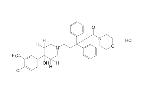 4-(4-CHLORO-alpha,alpha,alpha-TRIFLUORO-m-TOLYL)-1-(3,3-DIPHENYL-4-MORPHOLINO-4-OXOBUTYL)-4-PIPERIDINOL, MONOHYDROCHLORIDE
