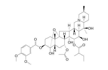 VERUSSIRINE;7-O-ACETYL-15-O-(2-METHYLBUTYROYL)-3-O-VERATROYLGERMINE