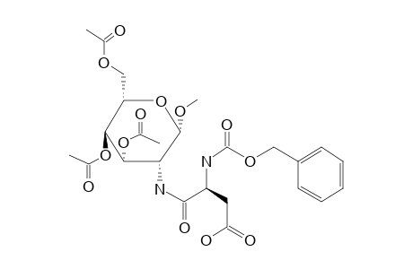 Methyl 3,4,6-tri-o-acetyl-N-(N-benzyloxycarbonyl-alpha-L-aspartyl)-beta-D-glucosaminide