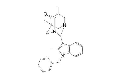 Tricyclo[3.3.1.1(3,7)]decan-6-one, 2-(1-benzyl-2-methyl-1H-indol-3-yl)-5,7-dimethyl-1,3-diaza-