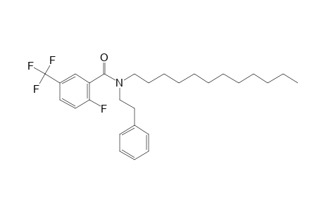 2-Fluoro-5-(trifluoromethyl)benzamide, N-(2-phenylethyl)-N-dodecyl-