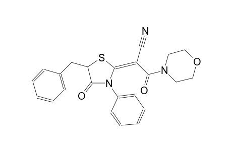 (2E)-2-(5-benzyl-4-oxo-3-phenyl-1,3-thiazolidin-2-ylidene)-3-(4-morpholinyl)-3-oxopropanenitrile