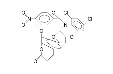 8,10-DICHLORO-5B,11A-DIHYDRO-13-METHOXY-11-(4-NITROBENZOYL)-2H,11H-PYRANO-[3',2':5,6]-BENZOFURO-[3,2-B]-[1,4]-BENZOXAZIN-2-ONE