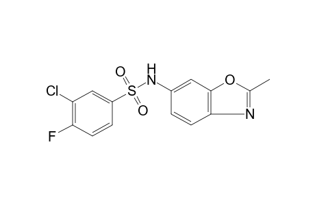 3-chloro-4-fluoro-N-(2-methyl-6-benzoxazolyl)benzenesulfonamide