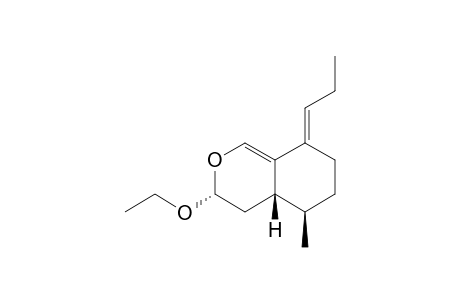 (+/-)-(4S,6S,7R)-10-PROPYLIDENE-4-ETHOXY-7-METHYL-3-OXABICYClO-[4.4.0]-DEC-1-ENE