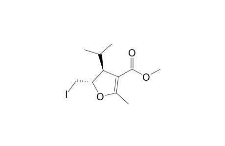 trans-5-Iodomethyl-2-methyl-4-isopropyl-4,5-dihydrofuran-3-carboxylic acid methyl ester