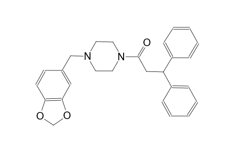 1-(1,3-benzodioxol-5-ylmethyl)-4-(3,3-diphenylpropanoyl)piperazine
