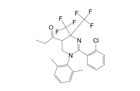 5-ETHYLCARBONYL-1-(2-CHLOROPHENYL)-2-(2,6-DIMETHYLPHENYL)-4,4-BIS-(TRIFLUOROMETHYL)-1,4,5,6-TETRAHYDROPYRIMIDINE