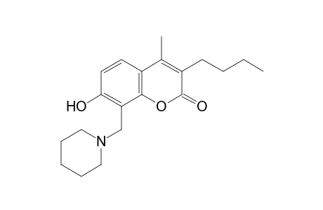 3-butyl-7-hydroxy-4-methyl-8-(piperidinomethyl)coumarin