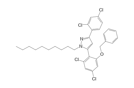 5-(2-BENZYLOXY-4,6-DICHLOROPHENYL)-3-(2,4-DICHLOROPHENYL)-1-DECYL-PYRAZOLE