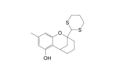 3,4,5,6-Tetrahydro-7-hydroxy-2-(1,3-dithian-2-yl)-9-methyl-2,6-methano-2H-1-benzoxocin