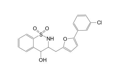 2H-1,2-benzothiazin-4-ol, 3-[[5-(3-chlorophenyl)-2-furanyl]methyl]-3,4-dihydro-, 1,1-dioxide