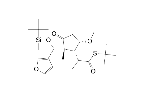 [1.alpha.(S*),2.beta.(S*),5.alpha.]-2-[[[(1,1-Dimethylethyl)dimethylsilyl]oxy]-3-furanylmethyl]-.alpha.,2-dimethyl-5-methoxy-3-oxocyclopentaneethanethioic acid S-(1,1-Dimethylethyl) ester