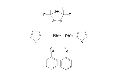 rhodium(III) dibenzenetellurolate dicyclopenta-2,4-dien-1-ide perfluorobut-2-ene-2,3-diide