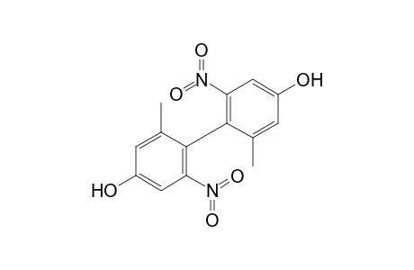 3-Methyl-4-(2-methyl-6-nitro-4-oxidanyl-phenyl)-5-nitro-phenol
