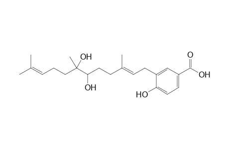 KUHISTANOL-B;3-(6',7'-DIHYDRO-6',7'-DIHYDROXY-FARNESYL)-PARA-HYDROXY-BENZOIC-ACID