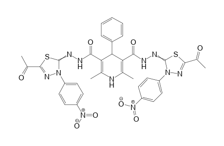 N'3,N'5-Bis(5-acetyl-3-(4-nitrophenyl)-1,3,4-thiadiazol-2(3H)-ylidene)-2,6-dimethyl-4-phenyl-1,4-dihydropyridine-3,5-dicarbohydrazide