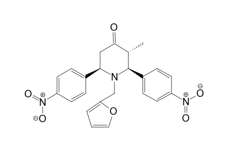 (2S,3R,6R)-1-(furan-2-ylmethyl)-3-methyl-2,6-bis(4-nitrophenyl)piperidin-4-one