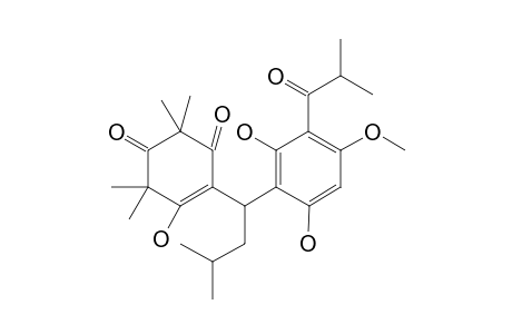 1,3-Dioxo-5-hydroxy-2,2,6,6-tetramethyl-4-{1'-[(2",6"-dihydroxy-4"-methoxy-3"-(3"'-methyl-1"'-oxopropyl)phenyl]-3-methylbutyl}-4-cyclohexene